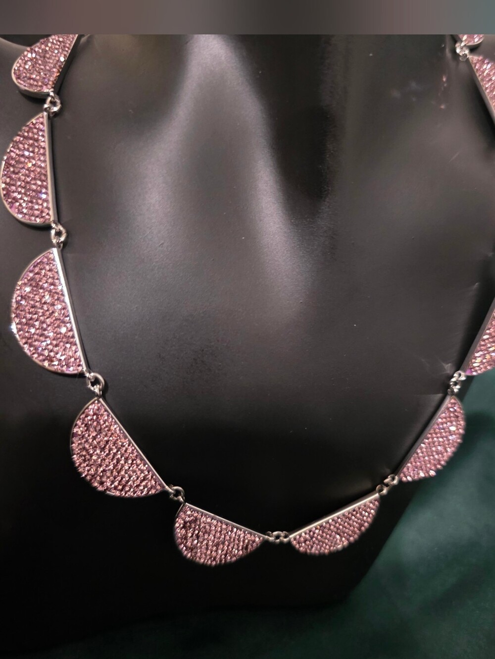 kate spade Pink Crystal Semi-Circle Statement Necklace